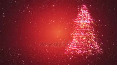 Noel ağacı sihirli parçacıkların ilmekledi arka plan.