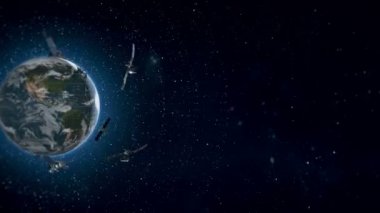 Earth uydu yan görünüm ilmekledi animasyon.