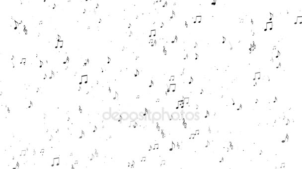 Looped Abstract Background of Music Notes — стоковое видео