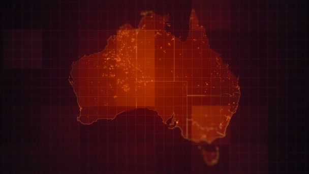 Global Red Australia Mapa Loop — Vídeo de stock