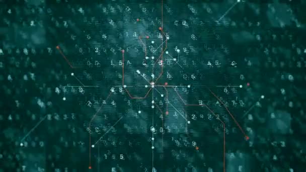 暗号のハイテクの抽象的な背景. — ストック動画