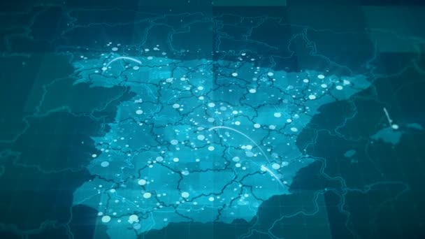 Globalização Espanha Mapa Animação — Vídeo de Stock