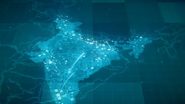 Globalización India Mapa Animación — Vídeos de Stock