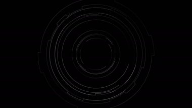 Canlandırılmış devre hatları ve elementlerden oluşturulan Circle Hud stok videosu. Bu görüntüler teknoloji temalı projeler için uygundur.