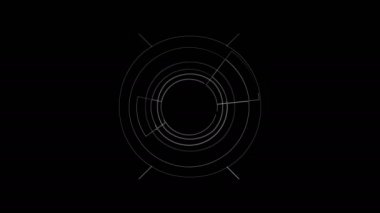 Canlandırılmış devre hatları ve elementlerden oluşturulan Circle Hud stok videosu. Bu görüntüler teknoloji temalı projeler için uygundur.
