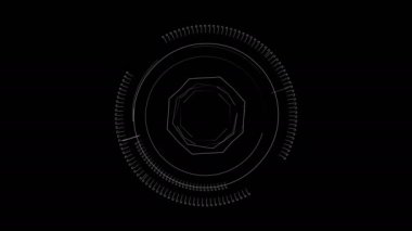 Canlandırılmış devre hatları ve elementlerden oluşturulan Circle Hud stok videosu. Bu görüntüler teknoloji temalı projeler için uygundur.