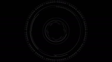 Canlandırılmış devre hatları ve elementlerden oluşturulan Circle Hud stok videosu. Bu görüntüler teknoloji temalı projeler için uygundur.