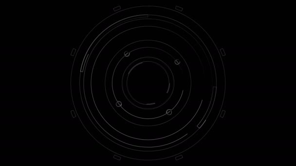 Cercle HUD stock vidéo créée à partir de lignes de circuits animés et des éléments. Ces images conviennent à des projets avec des thèmes technologiques .