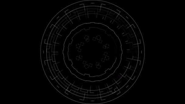 Círculo Hud Stock Vídeo Criado Partir Linhas Circuito Animado Elementos — Vídeo de Stock