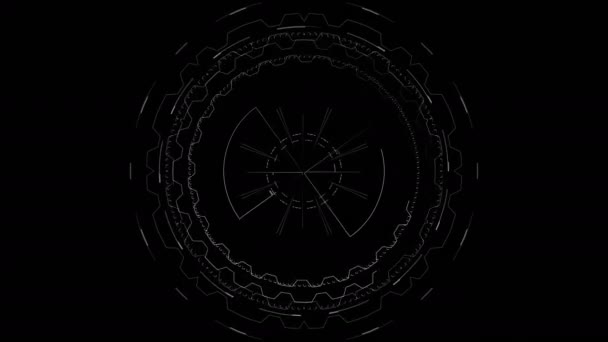 Cercle HUD stock vidéo créée à partir de lignes de circuits animés et des éléments. Ces images conviennent à des projets avec des thèmes technologiques .