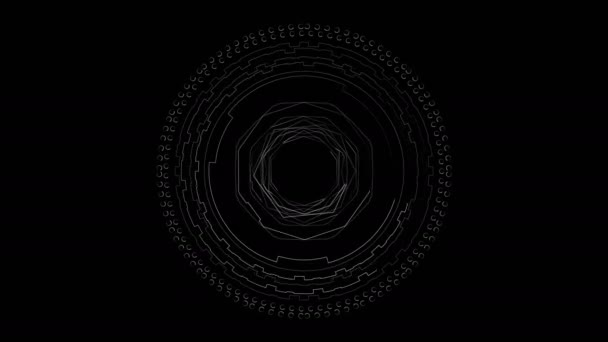 Cercle HUD stock vidéo créée à partir de lignes de circuits animés et des éléments. Ces images conviennent à des projets avec des thèmes technologiques .