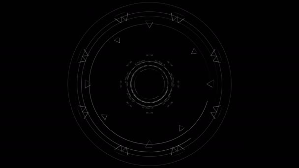 Cercle HUD stock vidéo créée à partir de lignes de circuits animés et des éléments. Ces images conviennent à des projets avec des thèmes technologiques .
