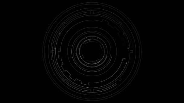 Circle Hud Stock Video Erstellt Aus Animierten Schaltkreisen Und Elementen — Stockvideo