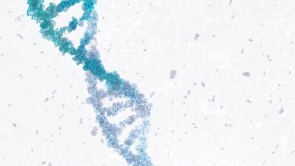 Futuristic Chemical Structure Dna Rotates Many Moving Microbiological Elements — Stock Video