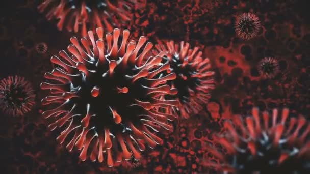 New Futuristic Background Animated Model Dangerous Virus — Stock Video