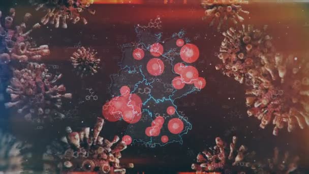 Németország Mozgóképes Grafikus Térképe Járvány Lokalizációjával Elterjedésével Egész Országban Alkalmas — Stock videók