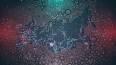 Rusya 'nın hareketli grafikleri, salgının yerini saptamak ve yayılması, biyolojik tehlike ve sağlık sistemlerinin ülke çapında yayılması. Hastalıkların, salgınların, krizlerin, acil durumların haritalandırılması için uygun.