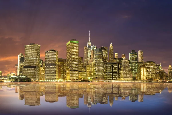 Widok na dolnym Manhattanie Financial District — Zdjęcie stockowe