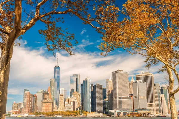 Utsikt över Manhattan från Centralbanken, New York City — Stockfoto