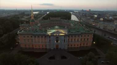 4 k hava manzara Saint-Petersburg Michaels kale akşam