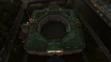 4 k hava manzara Saint-Petersburg Michaels kale akşam