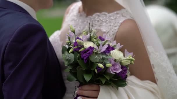 Bruidspaar omarmen — Stockvideo