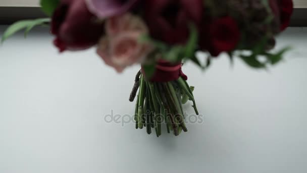 Bouquet de casamento closeup — Vídeo de Stock