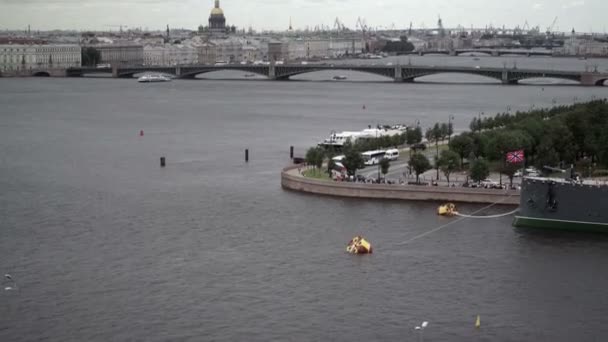 Saint-Petersburg pohled na řece Něvě — Stock video