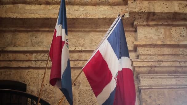 ドミニカ共和国の国旗 — ストック動画