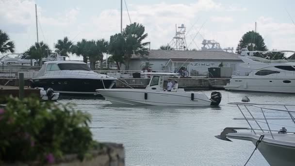 CASA DE CAMPO, REPUBLIK DOMINIKA, DECEMBER 21, 2012: Yacht mewah di marina di musim panas — Stok Video