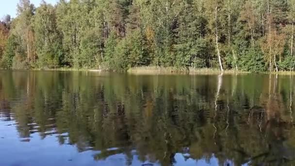 Piękne jezioro o jesieni — Wideo stockowe
