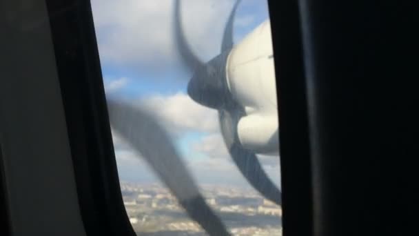 Repülőgép légcsavar kilátás kabin — Stock videók