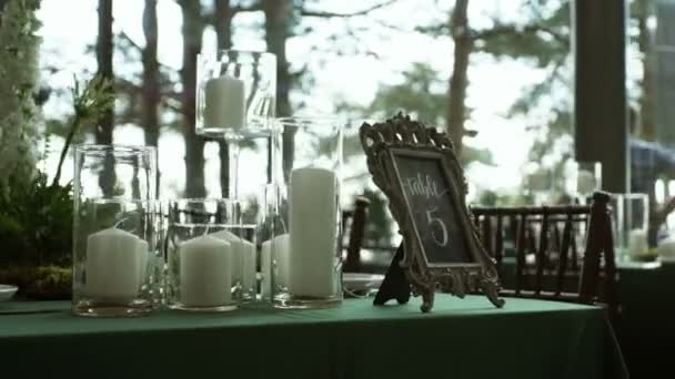 Table decoration on party — Stock Video