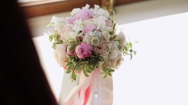 Wedding flowers bouquet — Stock Video