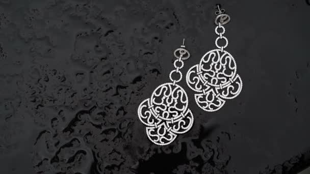 Boucles d'oreilles sur table humide — Video