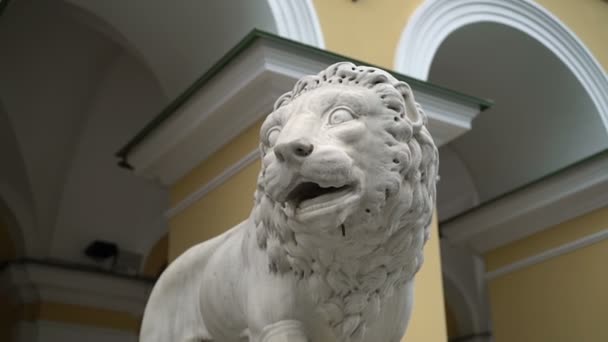 由石头制成的狮子雕塑 — 图库视频影像