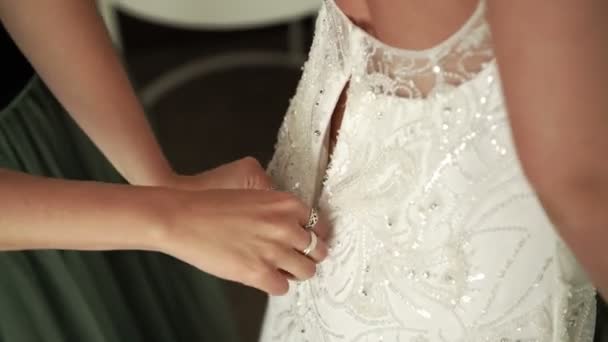 Esküvői ruha, koszorúslány zip — Stock videók