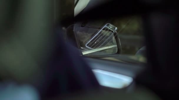Дзеркало заднього виду в автомобілі — стокове відео