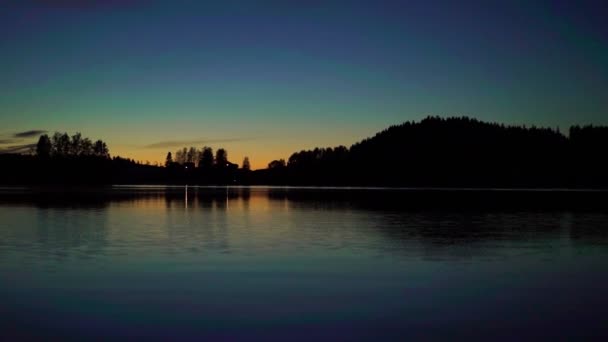 Gyönyörű Naplemente-tó — Stock videók