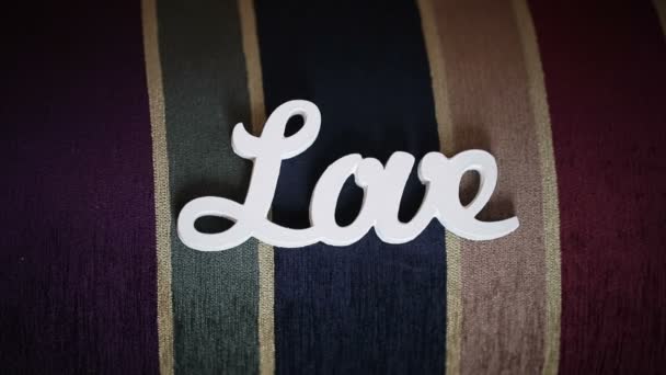 White wooden word love — Stock Video