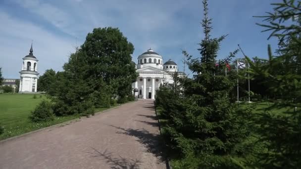 White stone cathedral — Stock Video