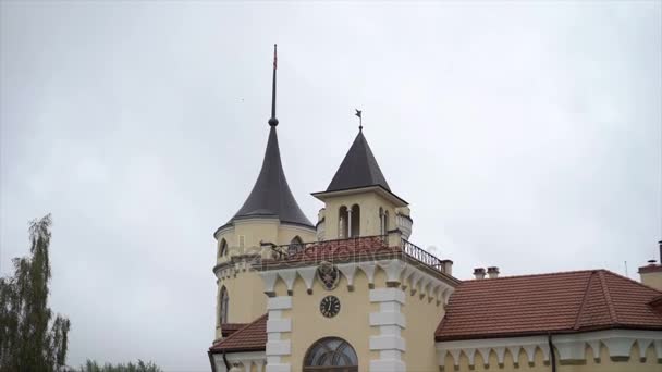 曇りの日に建物の城 — ストック動画