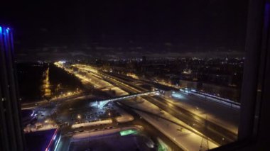 Gece cityscape Üstten Görünüm