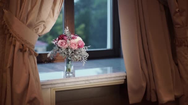 Γάμος μπουκέτο λουλούδια — Αρχείο Βίντεο