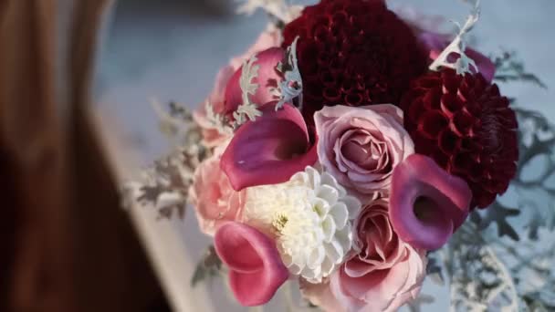 Wesele bukiet kwiatów — Wideo stockowe