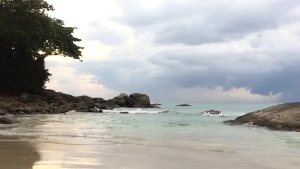 Vagues sur une plage au soleil — Video