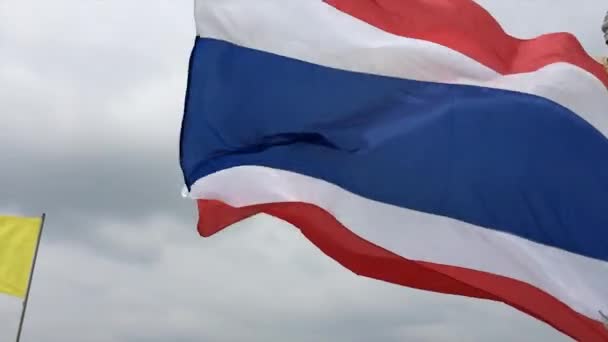 태국 시암 플래그 슬로우 모션 — 비디오