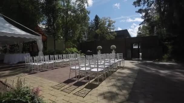 Esküvői szertartás dekoráció — Stock videók