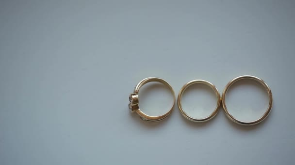 Trzy pierścienie ślub — Wideo stockowe