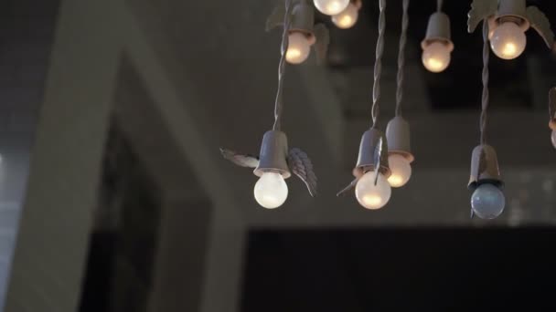 Lamp with angel wings — Stock Video